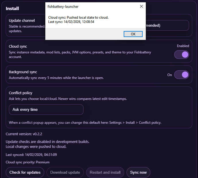 Fishbattery sync and instance setup preview
